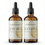 (NEU) Bio Jojobaöl und Bio Mandelöl im Set – 100% Reines & Kaltgepresste Öle in Bio-Qualität – Premium Pflegeöl für Haut, Haare & Gesicht | Vegan, Naturrein, Ohne Zusätze | Ideal für Massage