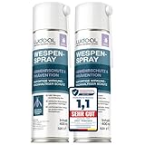 Wespenspray mit langem Sprührohr & 10x mehr Wirkstoff (2% Geraniol) – EXTRA STARK – Sofortiger Abwehrschutz mit Langzeitwirkung – 15 cm Sprührohr – Made in Germany – LUDOAL 2x 400 ml (PT19)