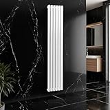 KESANITAR Heizkörper 700W Seitenanschluss Weiß 1800x354mm, Einlagig Oval Paneelheizkörper Handtuchwärmer Handtuchtrockner Handtuchheizung Handtuchheizer Badezimmer Heizung