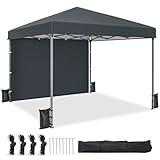 DWVO Pavillon Faltpavillon, Faltbarer Stabil Pop up Wetterfester Gartenpavillon mit Schutz, höhenverstellbar für alle Jahreszeiten ideal für Märkte Pool Wasserdicht und robust 3x3M Grau