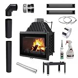 KRATKI Gusseisen Kamin 12 kw ZOSIA fi 200 Kamineinsatz BImSchV Stufe 2 Montagesatz