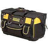 Stanley FatMax Werkzeugtasche/Transporttasche (50x30x29cm, schlagfester Boden, Aufbewahrungstaschen im Inneren, große Öffnung für leichten Zugang, aus robustem Material) FMST1-71180