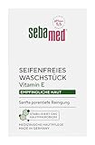 Sebamed seifenfreies Waschstück 50 g, in praktischer Reisegröße für unterwegs, mit Vitamin E, für die seifenfreie Reinigung empfindlicher Haut, zur Hand-, Gesichts- und Körperreinigung geeignet