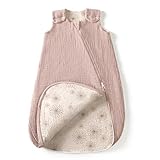 lulumoon Baby Schlafsack für 15-24 Monate: Musselin Schlafsack Baby für Jungen und Mädchen - Baumwolle Babyschlafsack für 90cm Ganzjahres Kinderzimmer