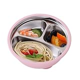 Bomefoi Baby-Saugnapfteller aus Edelstahl, Geschirr für Kleinkinder, Futternapf, Snackgeschirr, sturzfest, für Küche, Zuhause, Outdoor, Picknick,