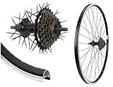 AGGRO-X 28 Zoll Alu Hinterrad 19-622 Laufrad Hohlkammer V-Profil Felgenbremse mit 7 Fach Zahnkranz 21 Gang