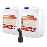 10 L FLAMBIOL® Premium Bioethanol 100% für Ethanol Kamin, Ethanol Feuerstelle, Ethanol Tischfeuer und Bioethanol Kamin (2 x 5 L) von Höfer Chemie