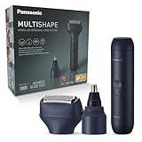 Panasonic XSHAPE JUNIOR MULTISHAPE Modulares Körperpflegesystem, Hauptgerät für MULTISHAPE-System, Nasen-/Ohren-/Augenbrauentrimmer, 3-Klingen-Scherkopf mit Li-Ionen-Akku, Schwarz