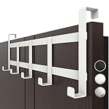 Menz Türgarderobe zum Einhängen, weiß - Platzsparende Türhaken, langlebige Kleiderhaken Tür, universelle Türhakenleiste für DE-Türen, belastbare Haken zum Einhängen