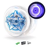 YoYo Factory Spinstar LED JoJo Leuchtend - Mit Leerlauf & Kugellager - Leuchtendes Yoyo für Kinder & Anfänger – Fidget Toy für JoJo Tricks & Spielspaß - Blau
