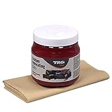 Langlauf Schuhbedarf Lederpflege Set - TRG Lederbalsam für Ledermöbel, Autoleder und Lederbekleidung - fusselfreies Poliertuch - Ledercouch Pflegemittel - Glattleder Pflege (Bordeaux)