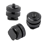 Lurrose 3 Stück Aluminiumlegierung Blitzschuhadapter mit Schraubbefestigung für DSLR Kameras und Camcorder Schwarz Stabil und Langlebig