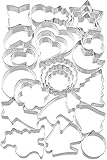 Original Kaiser Ausstechformen Weihnachten 25-teilig, Plätzchen Ausstecher, Keksausstecher Weihnachten, Cookie Cutter, zum Ausstechen von Plätzchen/ Keksen/ Fondant, Silber