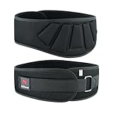 N-Dure® Fitness-Gürtel für Männer & Frauen | Fitnessgürtel mit Hebel & Rückenstütze | Ideal für Bodybuilding, Krafttraining, Kreuzheben und Kniebeugen (Schwarz, L)