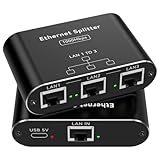 PVBCTCSID LAN Splitter 1 Auf 3 1000Mbps Netzwerk Switch Verteiler Gigabit Ethernet Switch 3 Port RJ45 LAN Kabel Splitter Unterstützt 3 Geräte Gleichzeitig Funktioniert mit Cat5/5e/6/6e/7/8 Kabeln