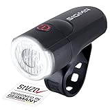 Sigma Aura 30 | LED Fahrradlicht 30 Lux | StVZO zugelassenes, batteriebetriebenes Vorderlicht | 2 Leuchtmodi | Farbe: Schwarz