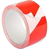 GRIP Eventbasics Absperrklebeband rot weiß GT 801, Vinyl Warnklebeband 50 mm x 33 m, zur Bodenmarkierung und für Warnmarkierungen