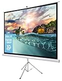 120' Zoll Stativ-Leinwand celexon Basic 1:1 | 220x220 cm weiß | 4K Full HD 3D | mobil transportable Leinwand; für Ihren Outdoor-Beamer, Büro-Präsentationen oder Heim-Kinos | inklusive Tragegriff