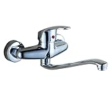 ZJXANMZ Kupfer-Wandarmatur für Warmwasser, Küchenspüle und Wäsche – Einhebel-Schwenkhahn, langlebig und stilvoll, perfekt für den privaten oder gewerblichen Gebrauch