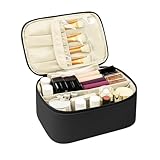 MOFELON Kosmetiktasche Damen Reise,2 Stück Groß Make Up Tasche,PU Leder Tragbare Kulturbeute Schminktasche Makeup Bag Cosmetic Bag mit Griff und Abnehmbarem Trenner