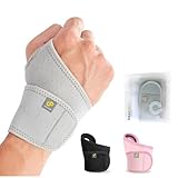 Bracoo Handgelenkbandage, Handgelenk Bandagen für Links Rechts Männer Damen, Verstellbar Handgelenkstütze für Sport, Gym, Fitness, Kraftsport, Sehnenscheidenentzündung, Arthritis, WS10, Grau
