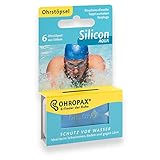 Ohropax Ohrstöpsel SILICON AQUA - Wasserfeste Vor-Ohr-Stöpsel aus hautfreundlichem Silikon - Zum Schutz vor Wasser beim Schwimmen - 6 Stück