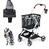 Beberoad Einkaufstrolley klappbar mit 52L Kapazität und belastbar bis 25kg, Tragbarer Einkaufstrolley mit stabilem Aluminiumrahmen, Tasche abnehmbar, Ideal für Senioren, Camping, Reisen & Alltag