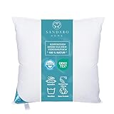 Sandaro Home Kopfkissen 80x80 Daunen-Federn | 3 Kammern Premium Qualität Daunenfedernkissen 80 x 80 cm,100% Natur Bezug Baumwolle, Ultra-Komfort-Schlaf-Kissen, Öko-Tex Zertifiziert (1600Gramm)