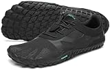 SAGUARO Barfußschuhe Herren Damen Traillaufschuhe Outdoor & Indoor Training Fitnessschuhe Wander Wald Strand Straße Laufschuhe Walkingschuhe Schnell Trocknend Badeschuhe, Öl Schwarz, 44 EU