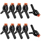 Nutabevr 10 Stück Federklemmen, 4 Zoll Hochleistungs Schwarze Nylon Federklemmen, Leimzwingen mit beweglichen und geriffelten Klemmbacken, für die Holzbearbeitung, DIY, Fotostudios, Fotohintergrund