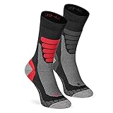 XTREME SOCKSWEAR Herren & Damen Wandersocken Trekking Outdoor Sport Funktionssocken Atmungsaktiv Frottesohle Gepolstert (2 Paar) Schwarz-Grau 35-38