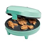 Bestron Waffeleisen für Mini-Dino-Cookie's, Mini-Cookie-Maker in Dinosaurier-Motiven, Waffeleisen für Mini-Waffel-Kekse, mit Backampel & Antihaftbeschichtung, 700 Watt, Farbe: Mint