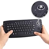 TKMARS 2.4G Funk Tastatur Wireless Keyboard and Mouse mit Trackball Maus für PC,Mac,Xbox,PS3,Android TV Box