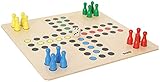 Bartl 106616 Brettspiel Ludo groß aus Holz XXL Format 50cm x 50cm | Ideal für Kinder und Senioren