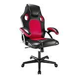 play haha. Gaming Stuhl Bürostuhl Drehstuhl Computerstuhl Arbeitsstuhl Schreibtischstuhl Ergonomischer Rennstuhl Lederstuhl PC (Rot)