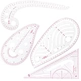 MXTIMWAN 4 Stück Schneiderlineal,Kurvenlineal Schneiderbedarf,Lineal Nähen Kleidungs,DIY Nähen Lineal Schneiderset,Näh Lineal Muster Nählineal Set,Metrisches Lineal Set für das Schneidern Nähen