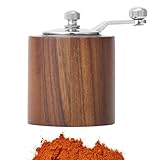Pfeffermühle mit Kurbel | Manuelles Gewürzmühle aus Holz | Salz- und Pfeffermühle verstellbar mit Keramikmechanismus | für Sesam, Kreuzkümmel, Kaffeebohnen, Getreide, Küche, Haus, Grill, Re