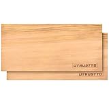 UTRUSTTO Zedernholzbrett zum Grillen 2er Set Grillbretter, Räucherbretter aus Zedernholz hergestellt aus 100% natürlichem, für einen besonderen Grillgeschmack