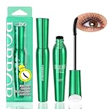 Vegan Wimperntusche Mascara - 8D Wimpernverlängerung für Augen Schminken zur visuellen Verlängerung Natürlicher Wimpern, Nicht Klumpend Wimperntusche mit Silk Fiber, Wasserfest & Schweißfest, 8Ml