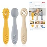 reer LittleYummie Silikon Babylöffel | Baby-led Weaning | Lernbesteck/Lernlöffel | Baby Besteckset | 100% lebensmittelechtes Silikon