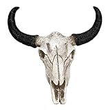 LXLUOO Kuh Schädel Wandbehang, Schädel Wandbehang, Harz Longhorn Kuh Schädel, Kuh Schädel Wand Dekor Kinderzimmer Dekor Harz Ornament mit Aufhängeloch
