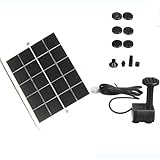 Solarpumpe für Teich, 15 W, Solarpumpe für den Außenbereich, wetterfestes Ladegerät für Garten, Balkon, Bad, für Vögel und Aquarium