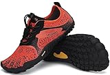 SAGUARO Kinder Barfussschuhe Jungen Aquaschuhe Mädchen Trekkingschuhe rutschfest Traillaufschuhe Atmungsaktiv Fitnessschuhe Outdoor Sportschuhe Orange A Gr.36