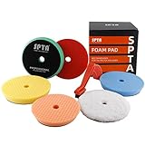 Polierpads, 5 Stück, 12,7 cm, 125 mm Exzenter-Polierpads und 1 Mikrofaser-Polierpads, Schaumstoff-Polierpad zum Compounding, Polieren und Wachsen, für 125 mm Trägerplatte, Autopolierer, GPP5MIX