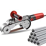 Rohrbandschleifer 1100W, für schleifen und polieren, satiniermaschine fingerschleifer rohrbandschleifer satiniermaschine holz elektrofeile rohrschleifer,2Roller