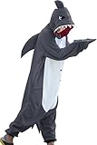 wotogold Herren Tier Shark Pyjamas Cosplay Kostüme X-Large Grau