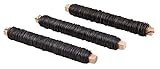 Rayher Blumendraht, geglüht, auf Holzwickel, 0,65 mm ø, schwarz, 3 Stück à 100 g, biegsam, stabil und vielseitig als Bindedraht, Pflanzendraht, Basteldraht und Wickeldraht einsetzbar, 24127576