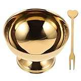 Alipis Kreativer Eisbecher Salatschüssel Obstschalen Sauce Tassen Servierschale Saucenschüssel Gewürzbecher Sockelschale Snackschalen Dessertschale Rostfreier Stahl Golden