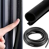 SQAQS 10m Fensterdichtung Kieselgel Ersatzdichtung Tür- Und Fensterdichtung, Selbstklebender Streifen Typ O, Fenster-Zugluftstopperband, Wetterleiste, Geeignet für Türspalte von 5-7mm (schwarz)