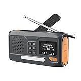 FIGGRITID Tragbares Solar-Radio-Empfänger, Notfall-Radio für den Außenbereich, Handkurbel, Bluetooth-Radio/FM-Bluetooth-Radio mit LED-Taschenlampe/SOS